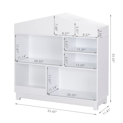 White Wooden Bookshelf for Kids: Classroom and Bedroom Storage