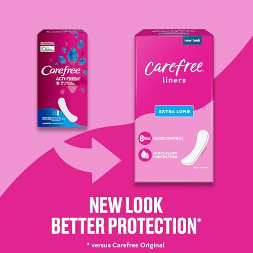 Carefree Unscented Panty Liners, Extra Long, 93ct - Light Periods & Leaks, 8-Hour Odor Control