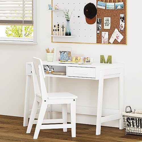 Kid's Desk and Chair Set with Drawers